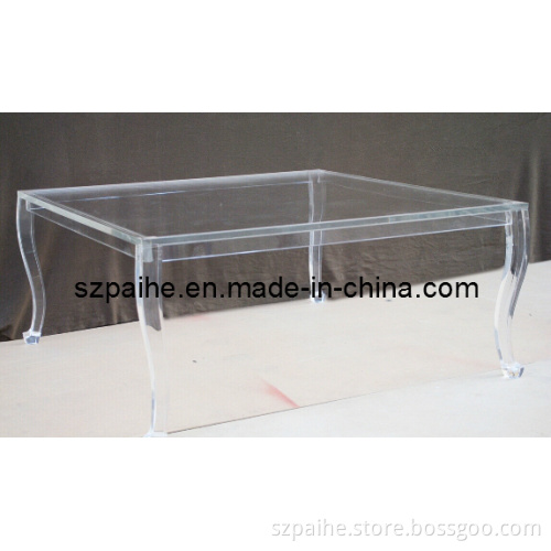 Full Transparent Rectangle Acrylic Coffee Table